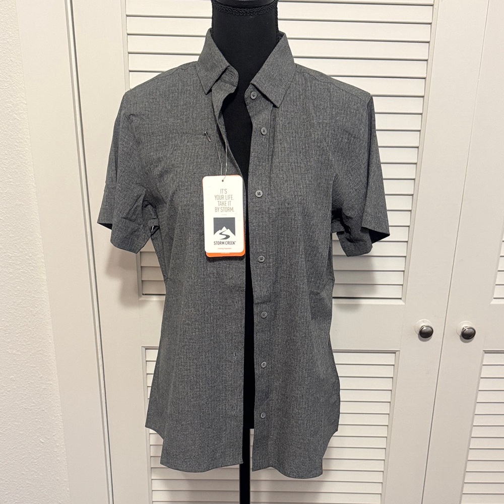 Classic Gray Button-Down Shirt for Men